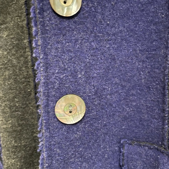 Eileen Fisher Double knit Felt Wool Military Style Blazer size Large - Picture 2 of 7